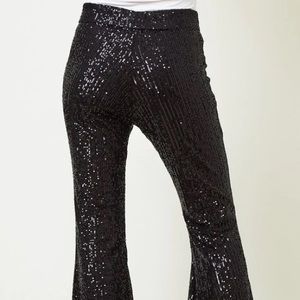 Flared sequin pants
